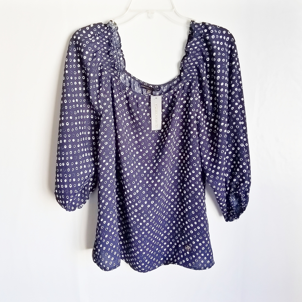 NWT Adrienne Vittadini Navy Blue Top